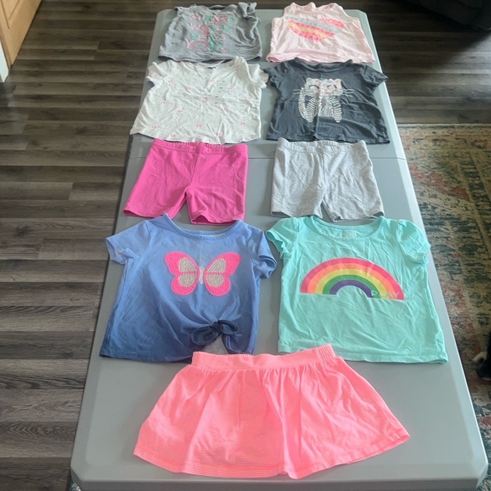 Bundle of 9 Summer Tops, Skort, Bike Shorts Size 3T